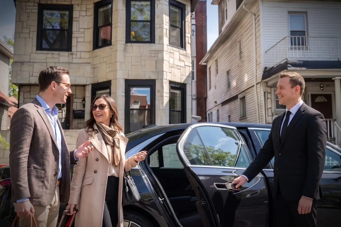 Executive SUV parked curbside for car service pickup in Farragut, Brooklyn