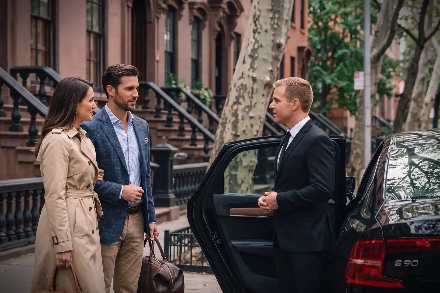 Black luxury sedan providing dependable car service in Fort Greene, Brooklyn, NY