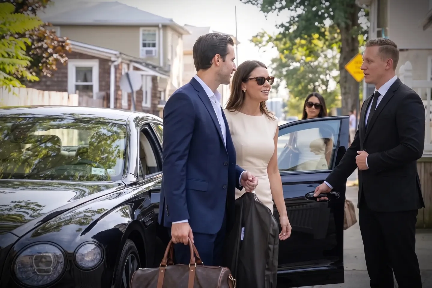 Courteous driver welcoming a passenger in Gerritsen Beach, Brooklyn car service