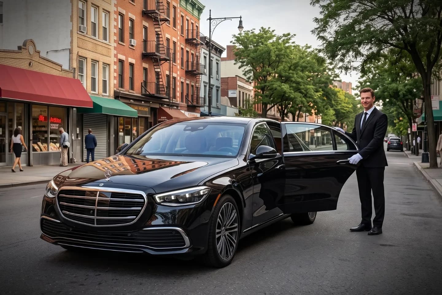 Luxury SUV loading luggage for a Belmont, Bronx airport transfer