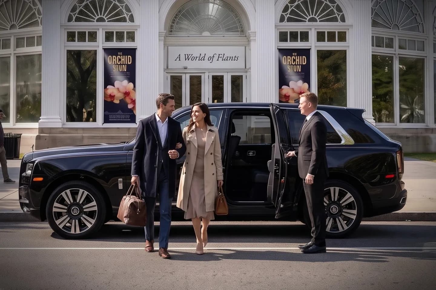 Family climbing into a spacious SUV for Country Club, Bronx transportation