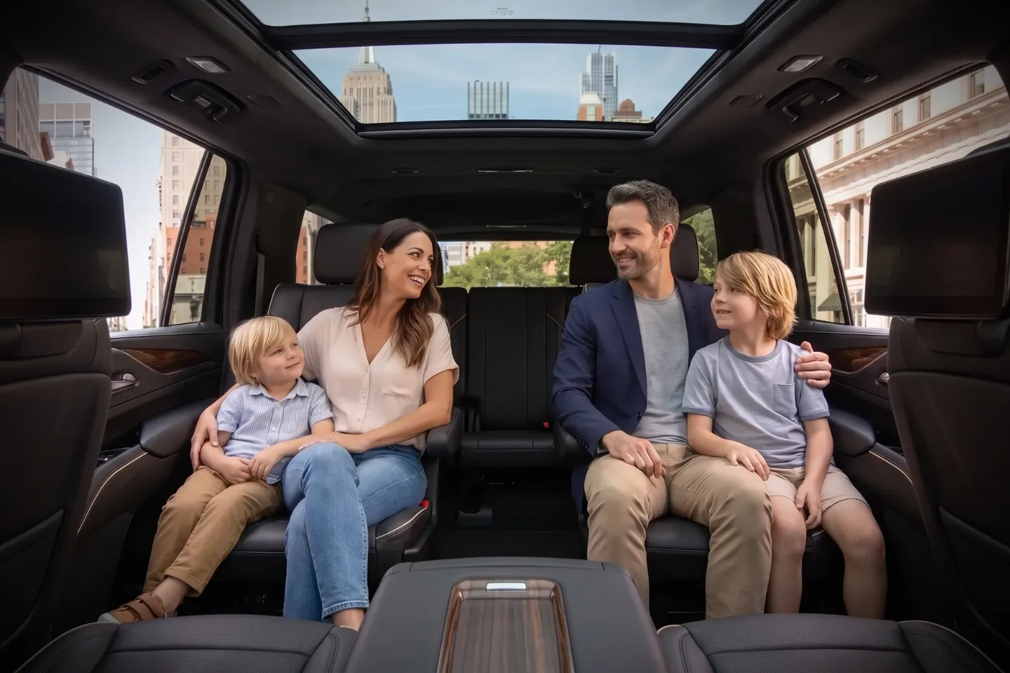 Professional chauffeur greeting a business traveler in Flatiron District, NY