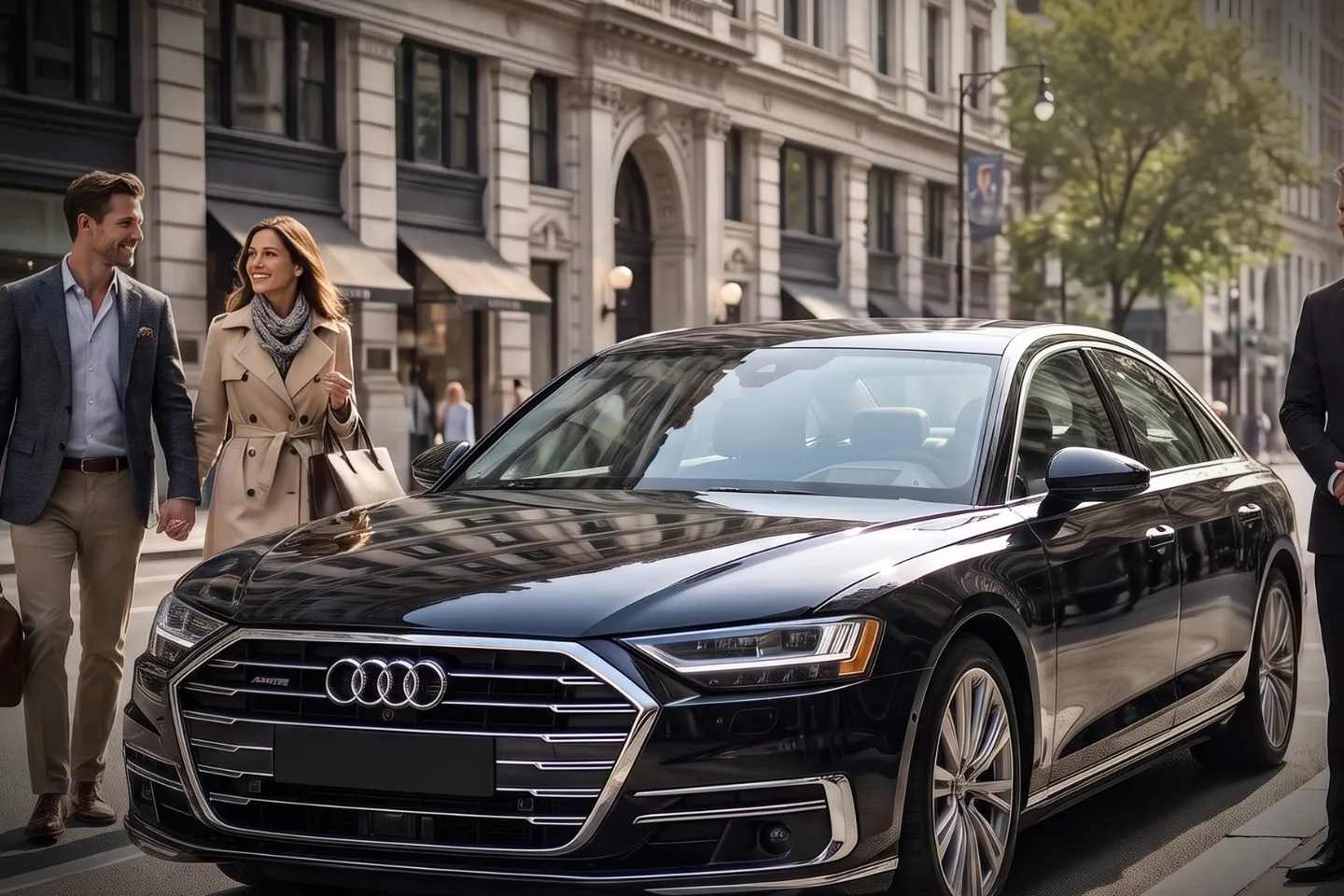 Weekend chauffeur service sedan parked on a quiet Mt. Hope, Bronx block