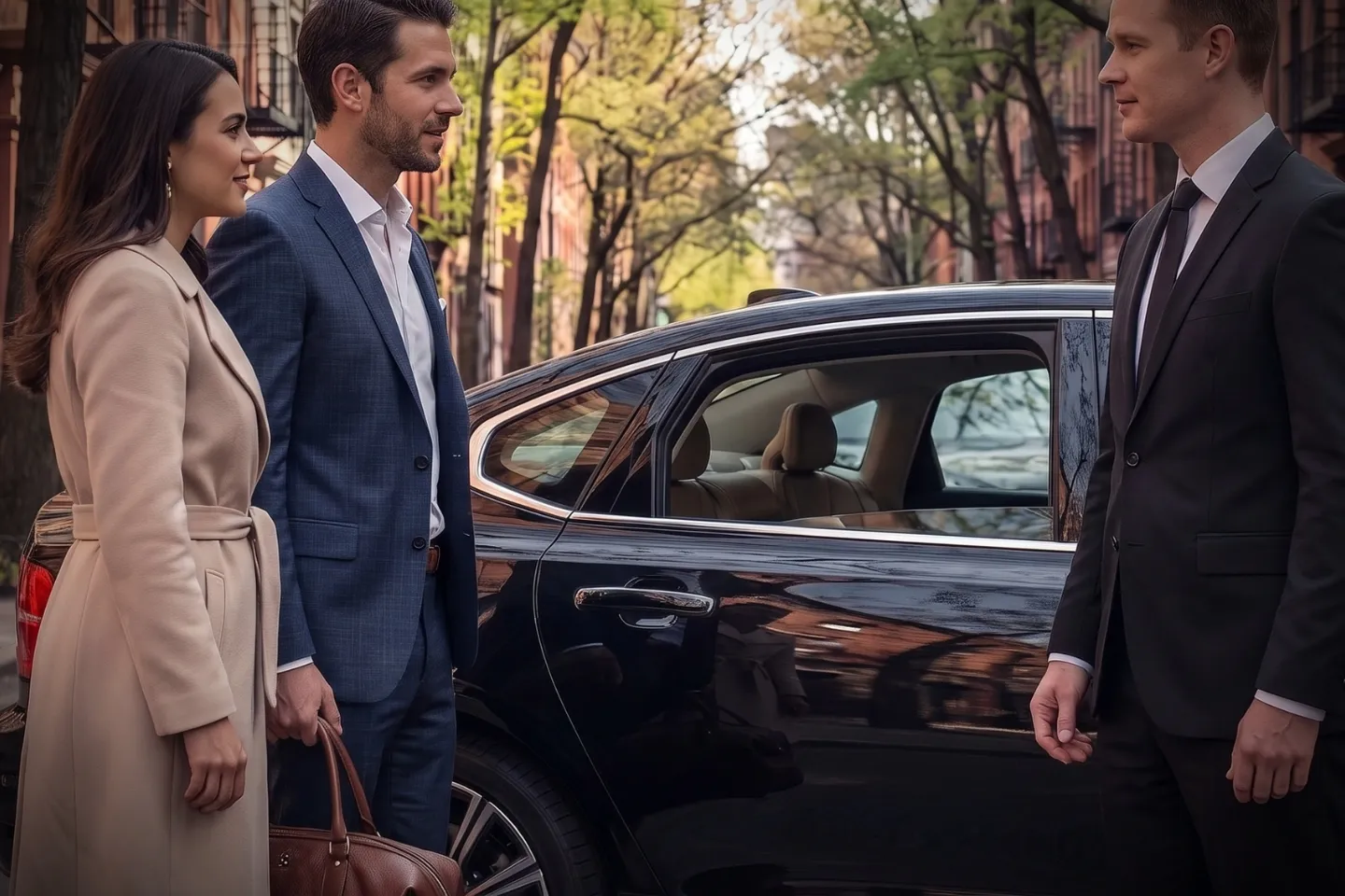 Modern luxury SUV parked outside a North Riverdale, Bronx train station
