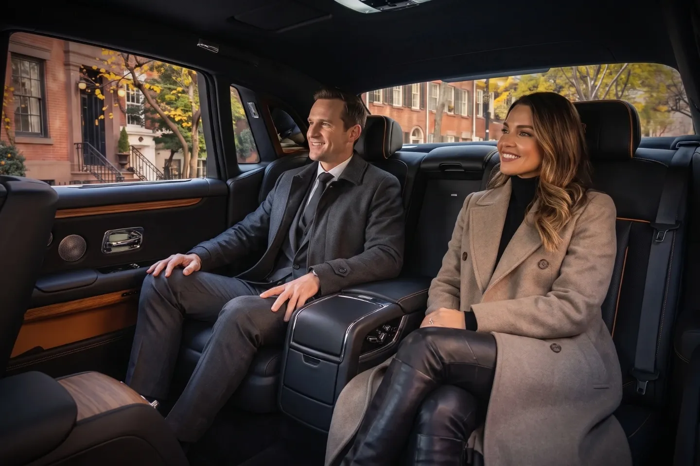 Executive car parked along a cobblestone corner in the West Village, NY