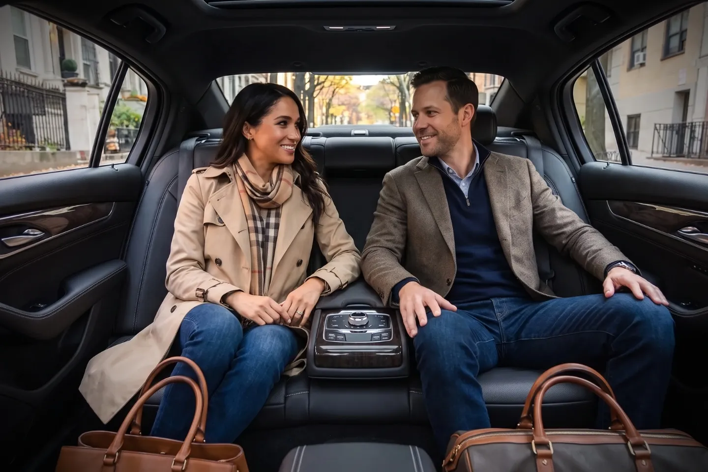 Professional chauffeur greeting a business traveler in Hamilton Heights, NY