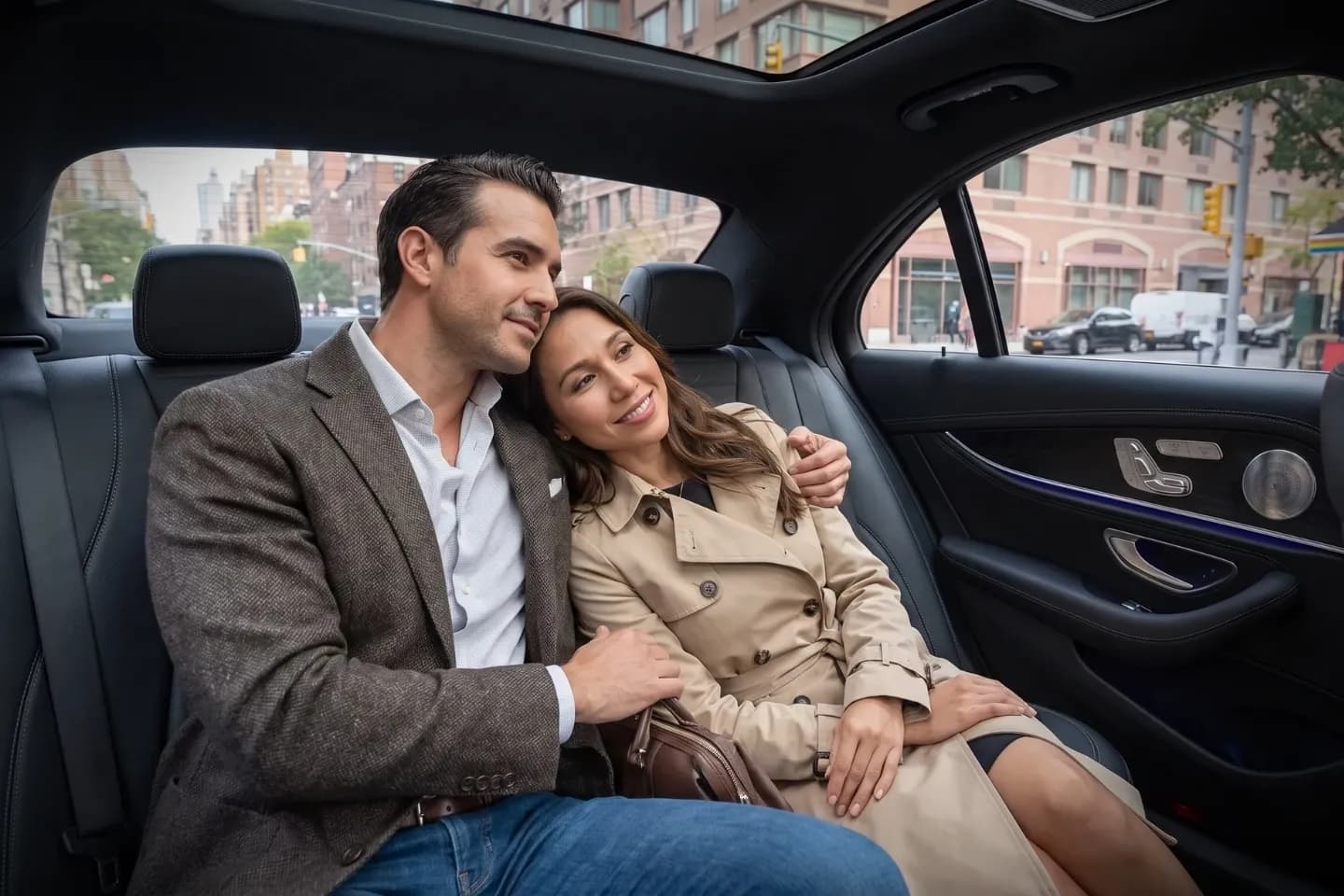 Professional chauffeur greeting a business traveler in Hell's Kitchen, NY