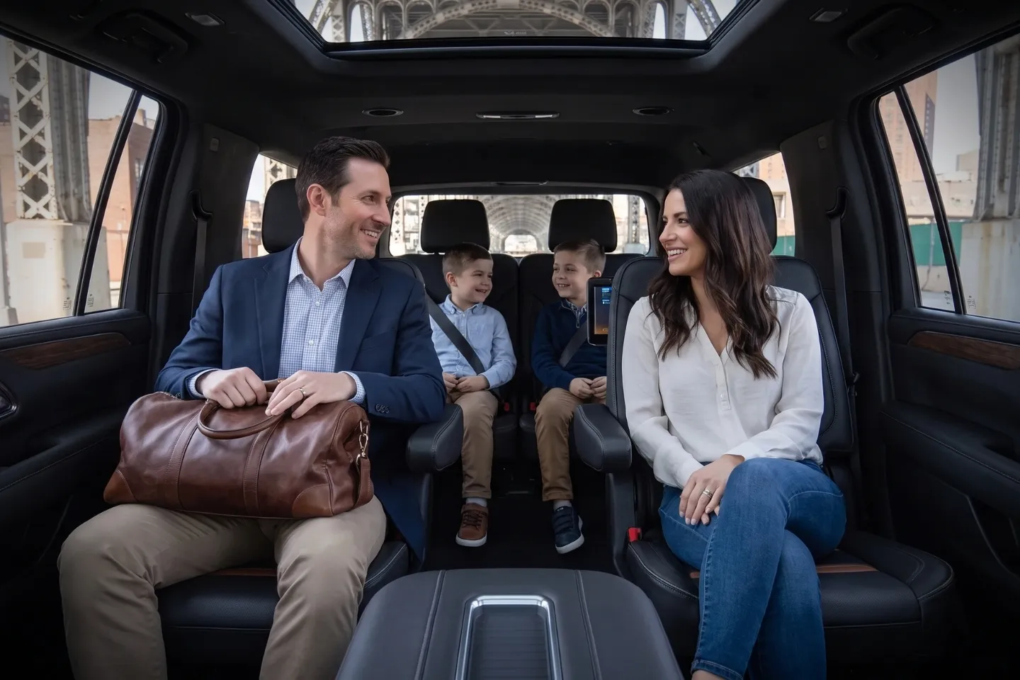 Professional chauffeur greeting a business traveler in Manhattanville, NY