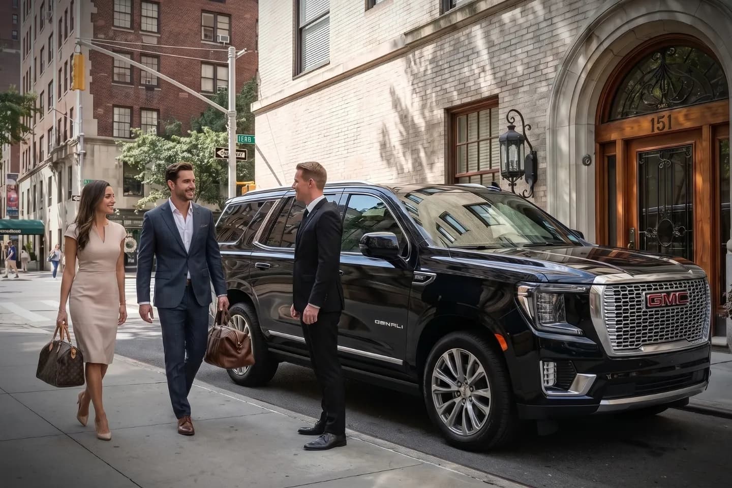 Luxury SUV waiting along a scenic street in Metropolitan Hill, NY