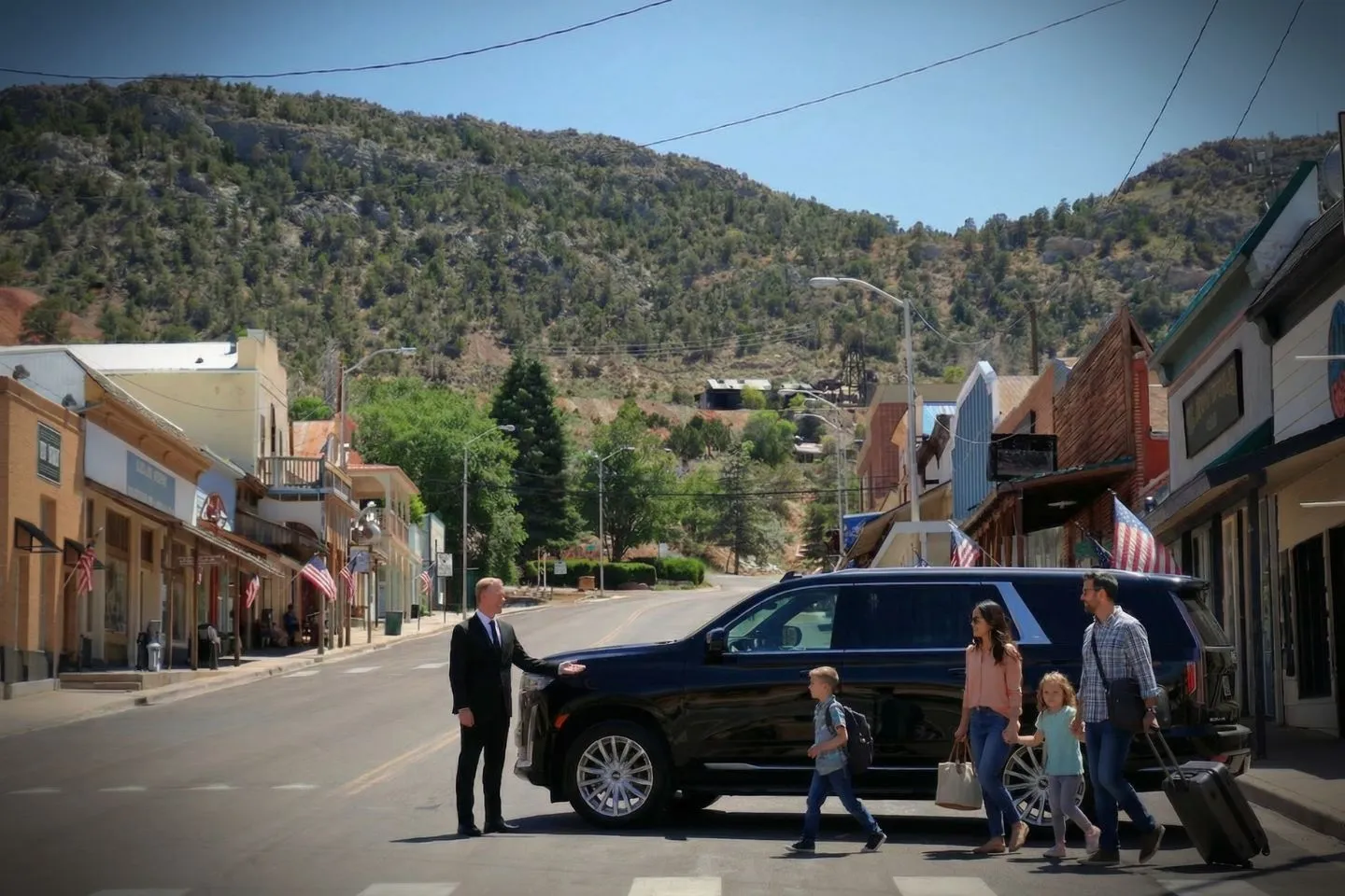 Chauffeur Service in Nevada, NV Professional chauffeur opening door of black car in Nevada for Nevada, NV Chauffeur Service