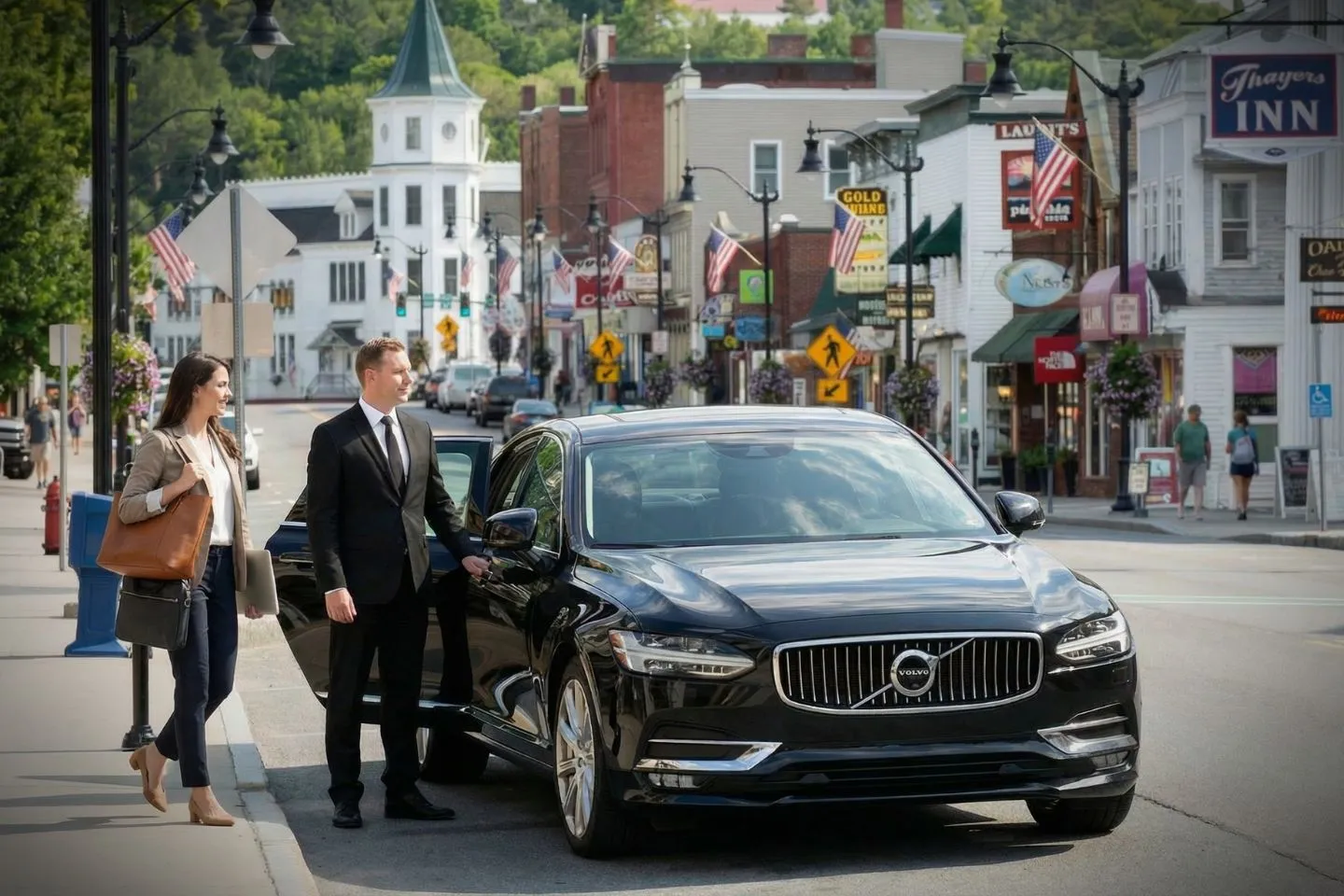 Chauffeur Service in New Hampshire, NH Luxury sedan with chauffeur in New Hampshire NH Chauffeur Service airport pickup night travel