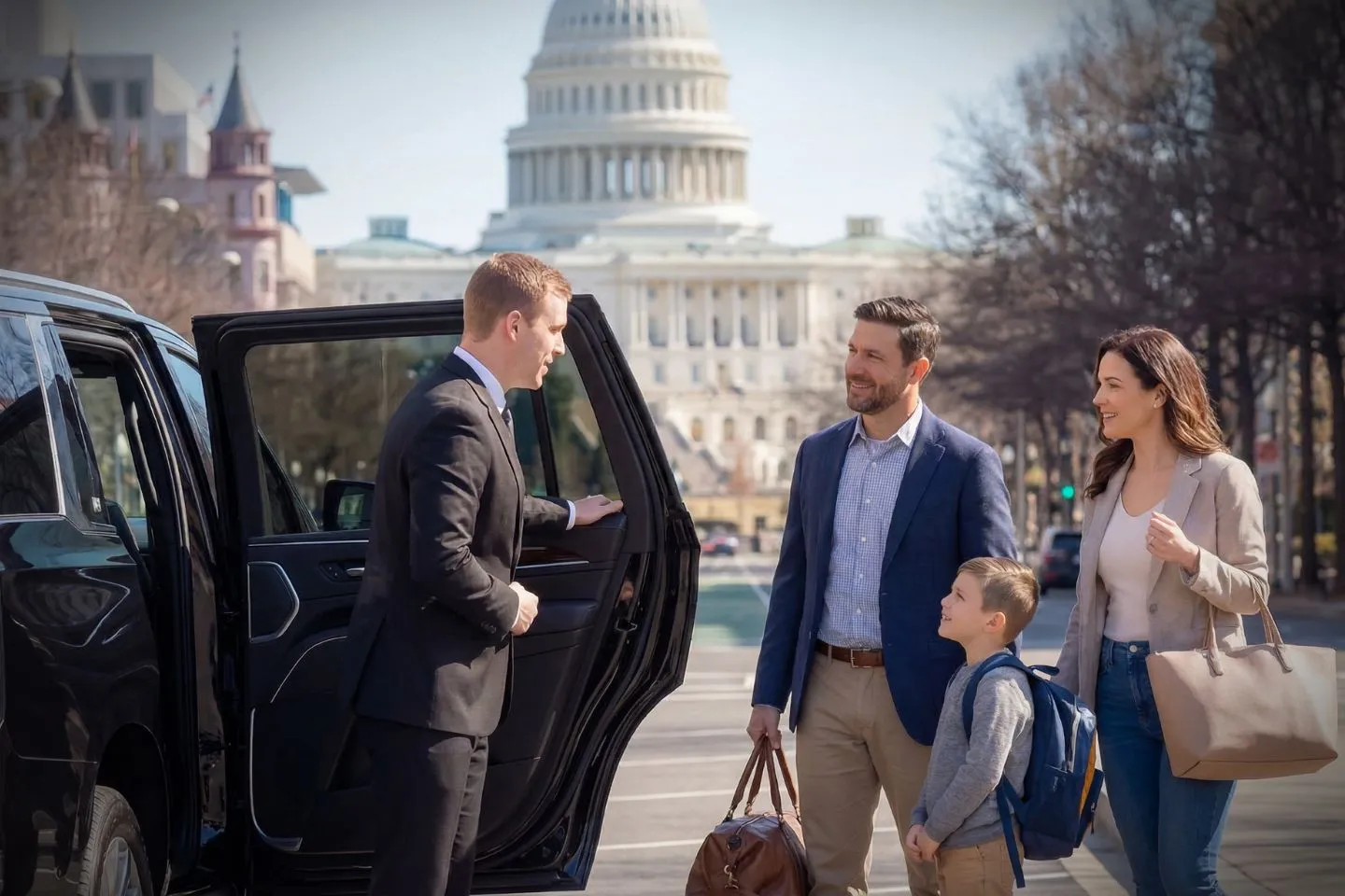Chauffeur Service in Washington, DC Executive car interior clean leather seats Washington, DC Chauffeur Service luxury travel experience