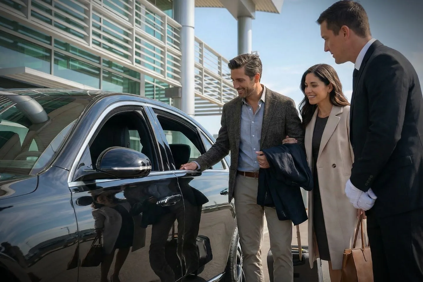 Airport Car Service in Georgia, GA Executive SUV from Georgia, GA Car Service parked at hotel entrance for pickup