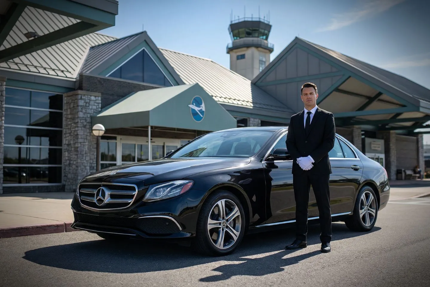 Airport Car Service in Maryland, MD Luxury sedan arriving in Baltimore for Maryland, MD Car Service airport transfer with professional chauffeur