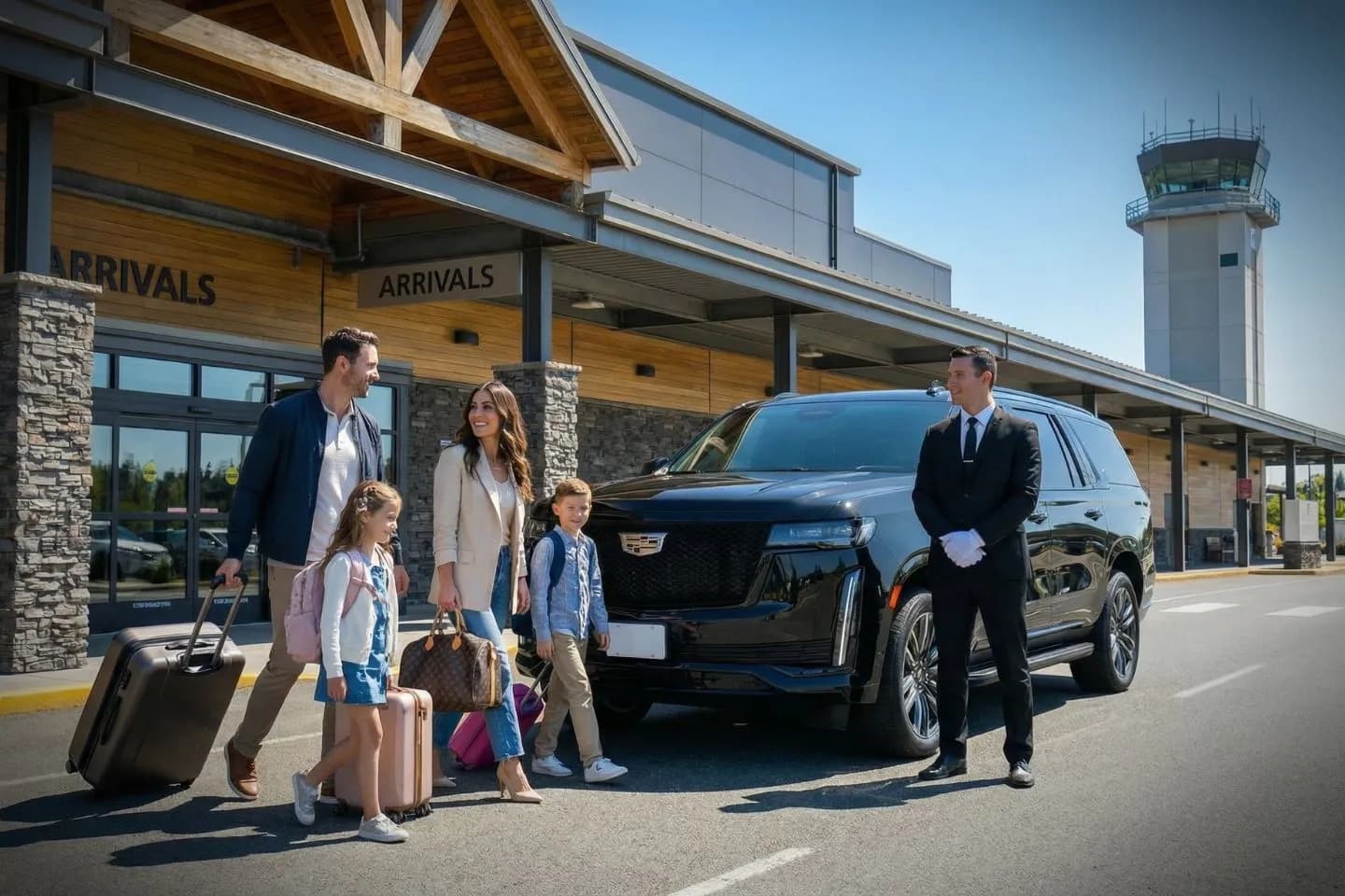 Airport Car Service in Washington, WA Washington, WA Car Service luxury sedan with professional chauffeur picking up client downtown