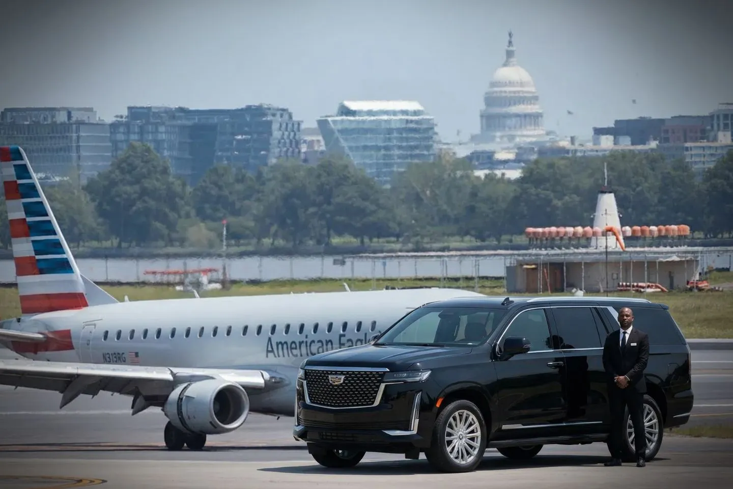 Airport Car Service in Washington, DC Washington, DC Car Service chauffeur opening car door for business traveler in formal attire
