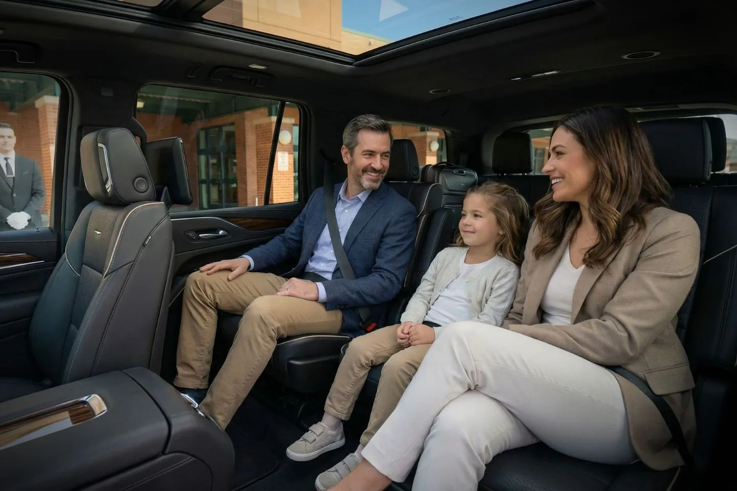 New York Stewart International (SWF) Airport Car Service Airport pickup scene New York Stewart International (SWF) Car Service with luggage assistance at Stewart International Airport