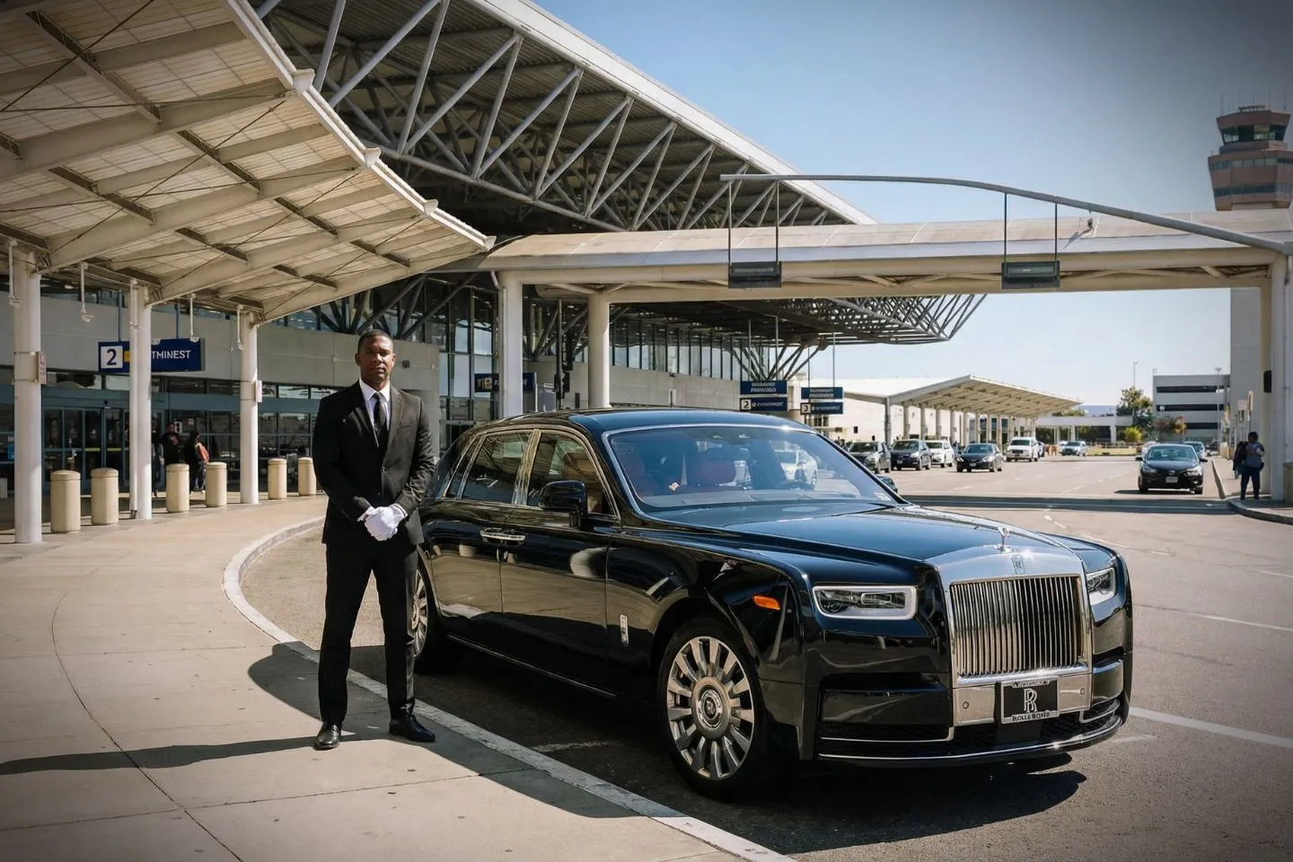 Oakland International (OAK) Airport Car Service Oakland International (OAK) Car Service luxury sedan at airport terminal California CA