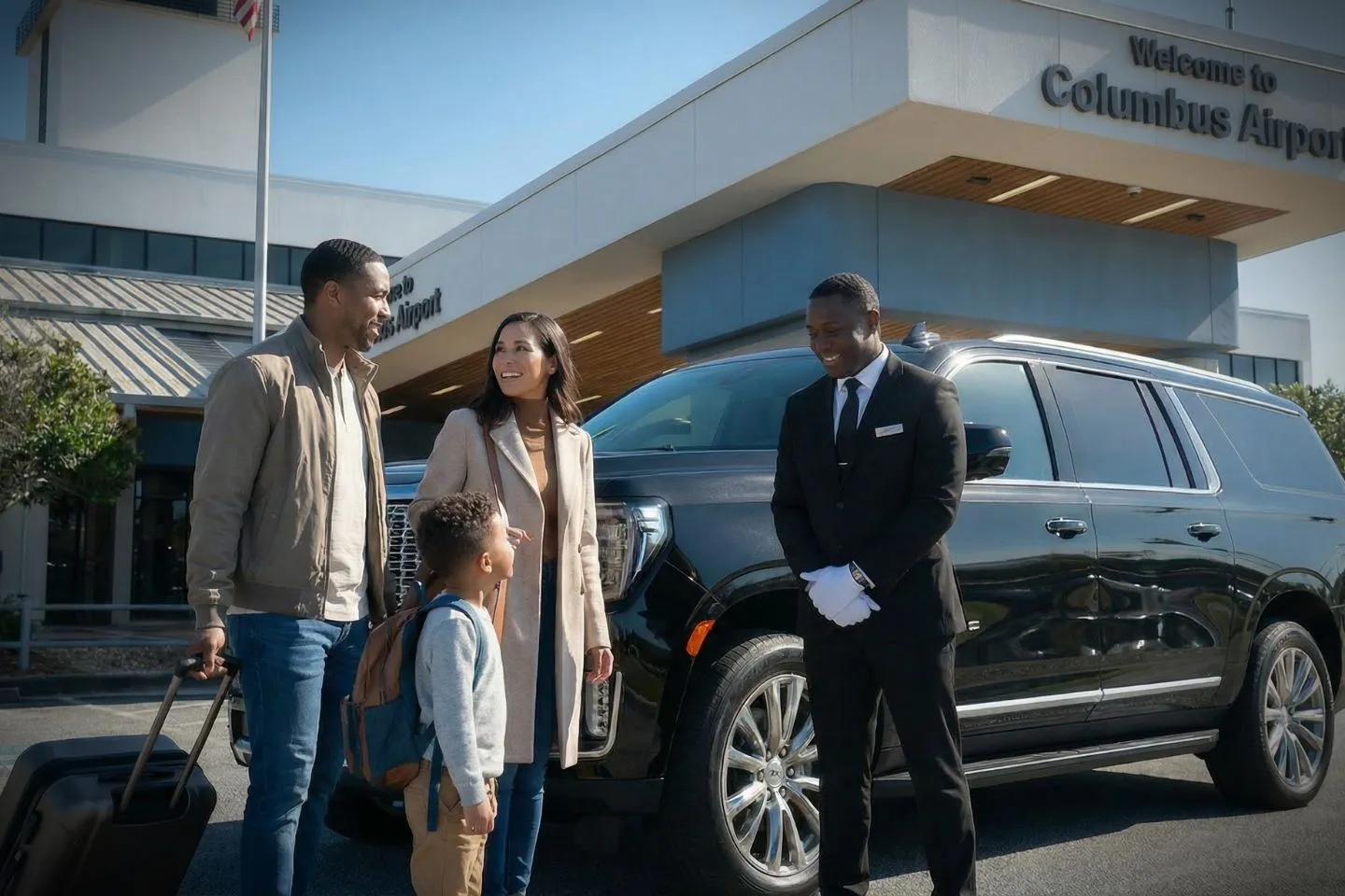 Columbus Metropolitan (CSG) Airport Car Service Premium Cadillac Escalade providing Columbus CSG airport car service to Fort Moore and downtown Columbus