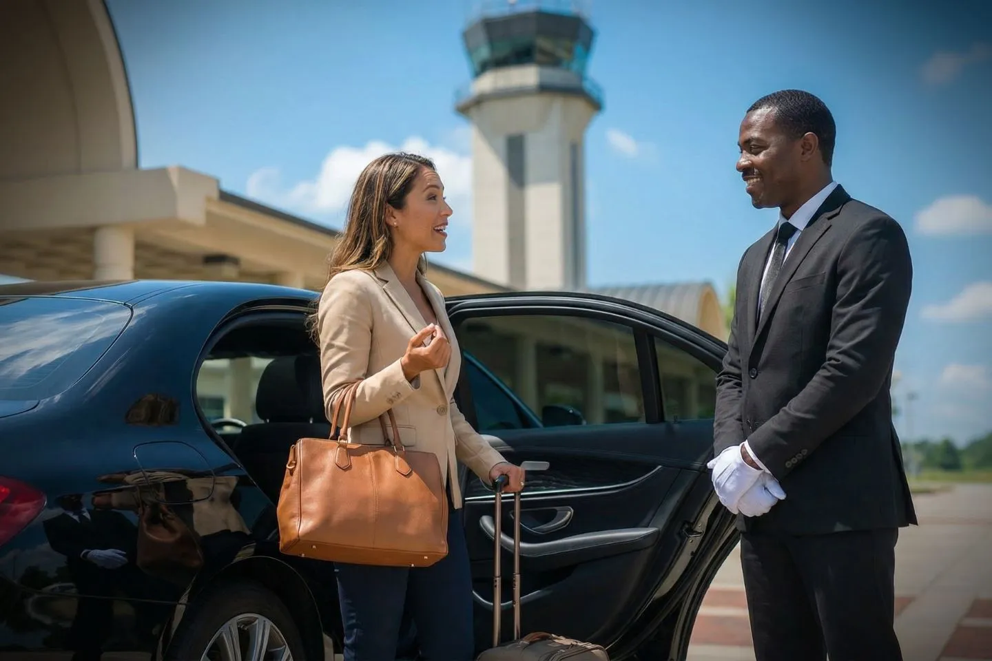 Middle Georgia Regional (MCN) Airport Car Service Premium Cadillac Escalade providing Macon MCN airport car service to Mercer University and downtown Macon