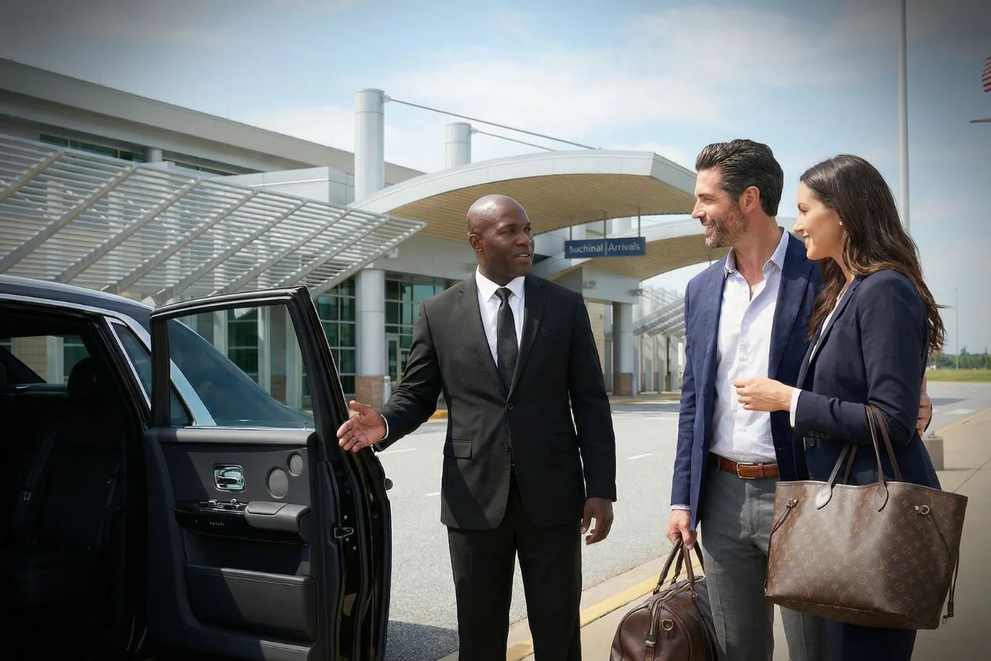 Southwest Georgia Regional (ABY) Airport Car Service Union Limousine chauffeur greeting guest at ABY Southwest Georgia Regional airport
