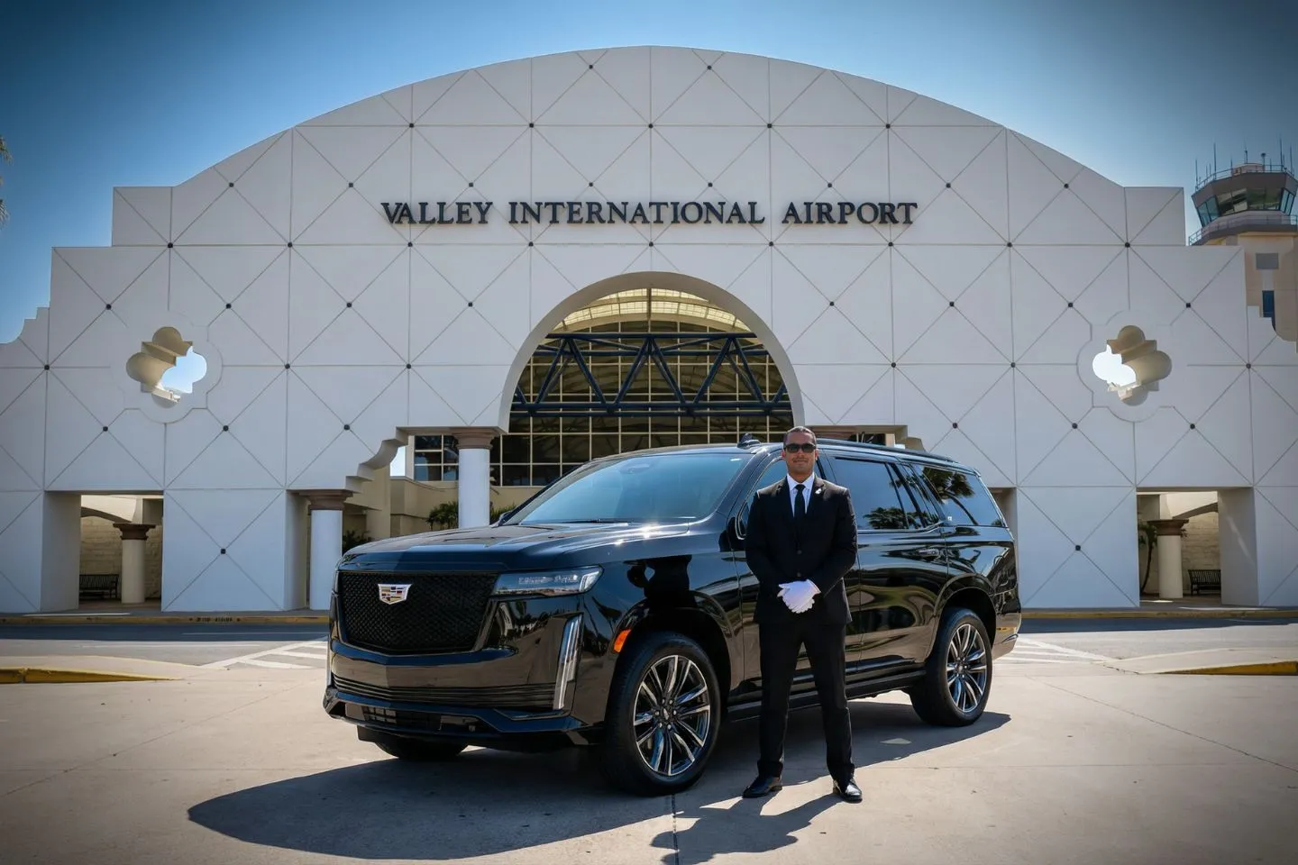Valley International (HRL) Airport Car Service Premium SUV ready for HRL airport pickup and transfer service