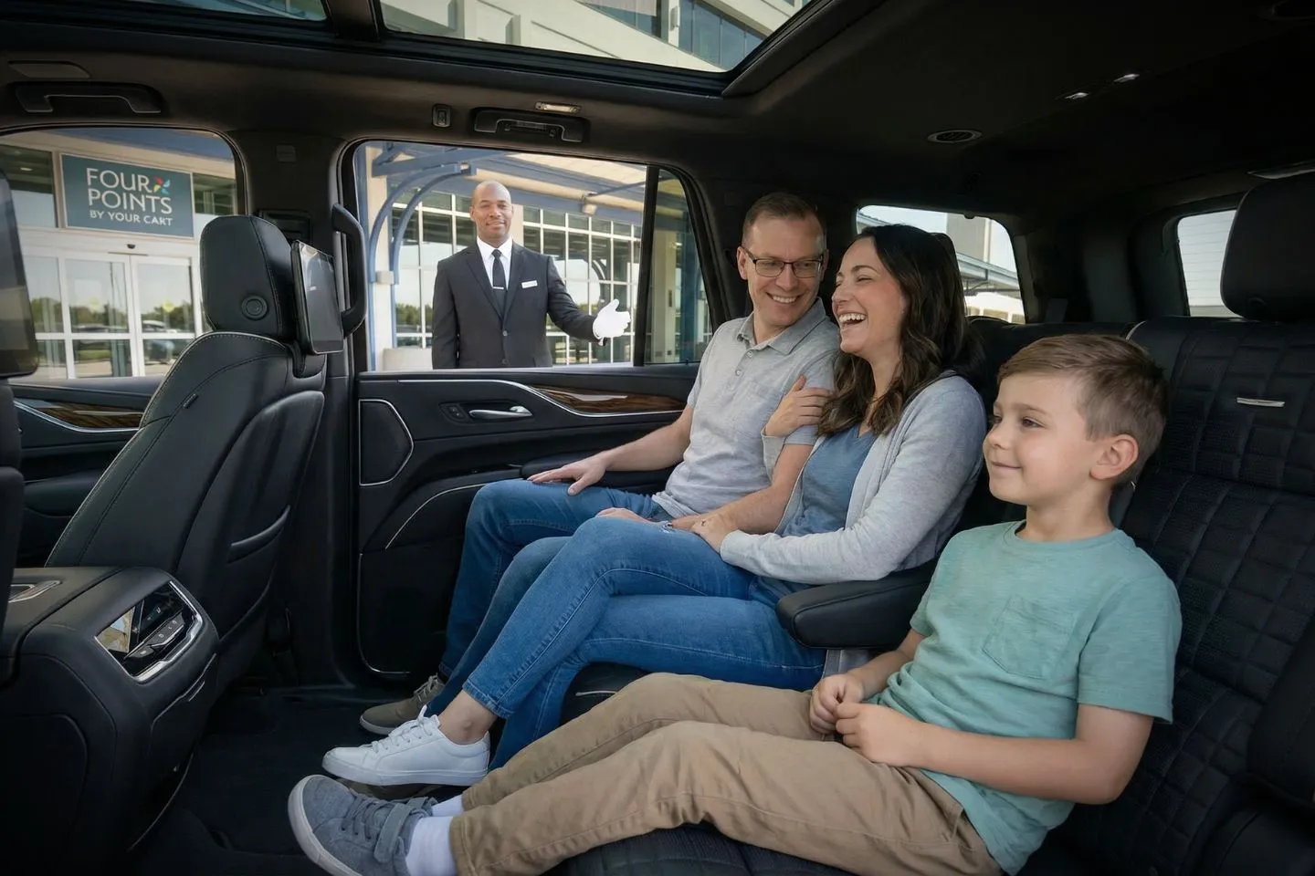 Huntsville International (HSV) Airport Car Service Mercedes Benz S Class offering HSV airport transportation to Cummings Research Park and downtown Huntsville
