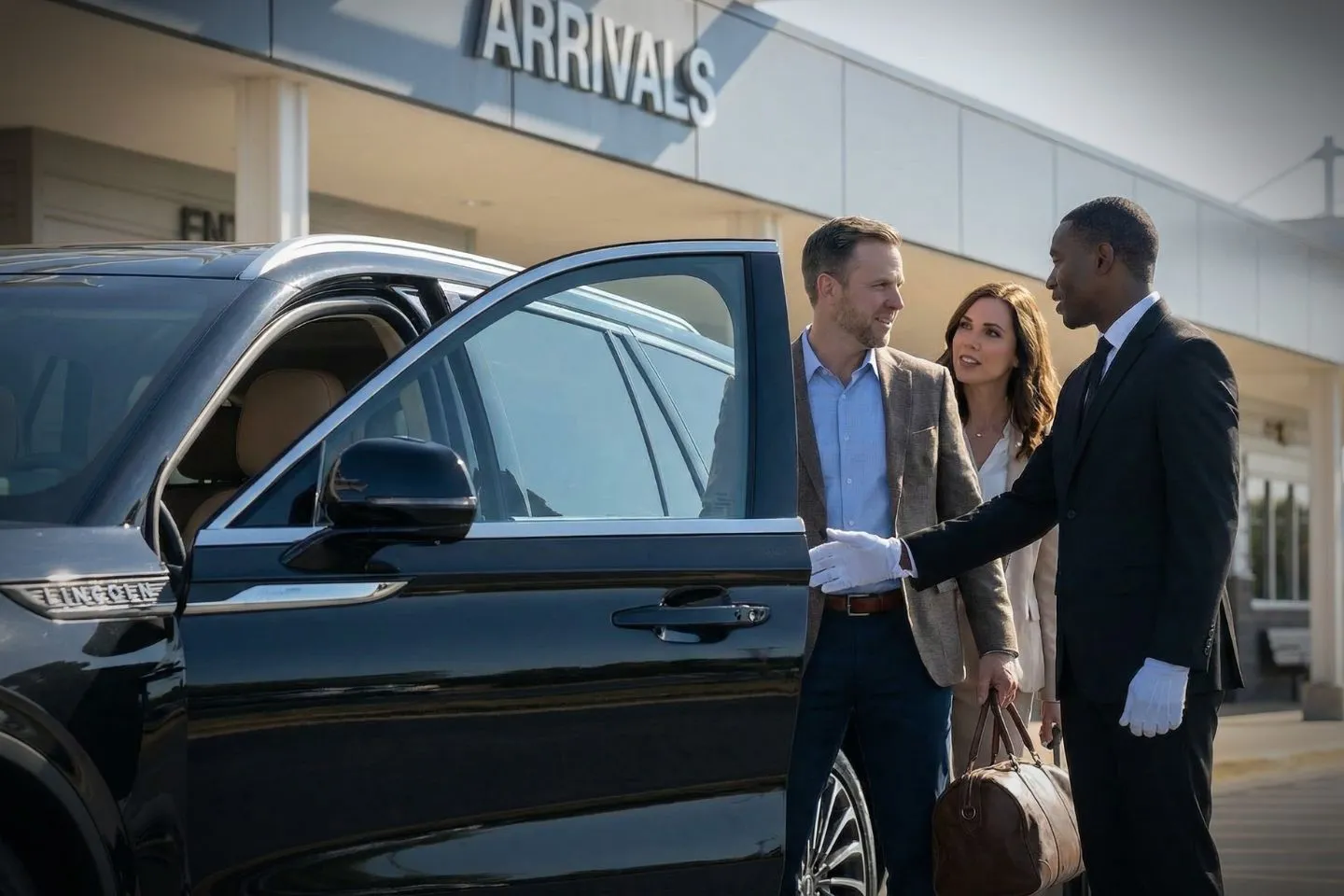 Northwest Alabama Regional (MSL) Airport Car Service Union Limousine chauffeur greeting music heritage guest at MSL Northwest Alabama airport baggage claim