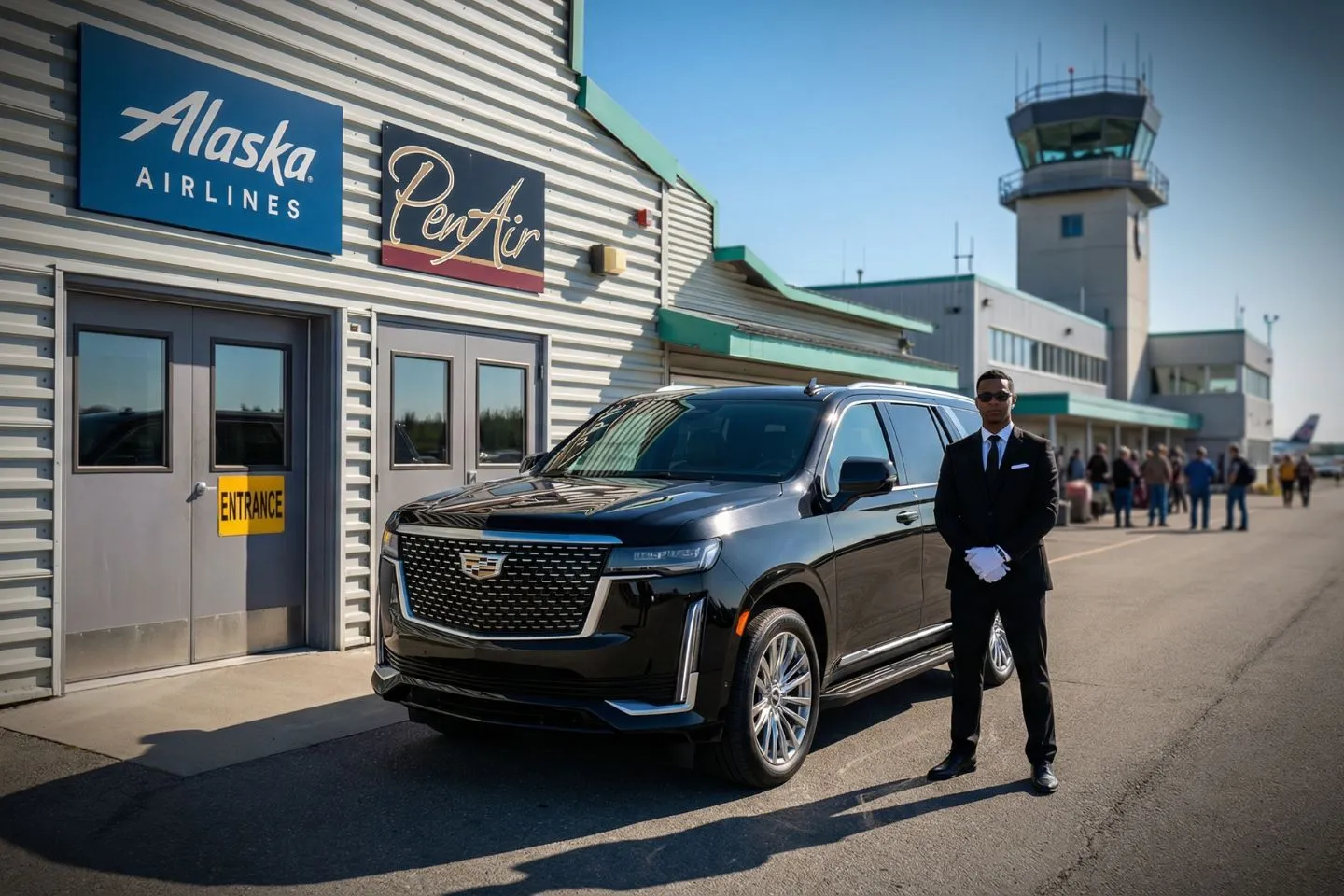 King Salmon (AKN) Airport Car Service Premium SUV ready for AKN airport pickup during Katmai bear viewing season