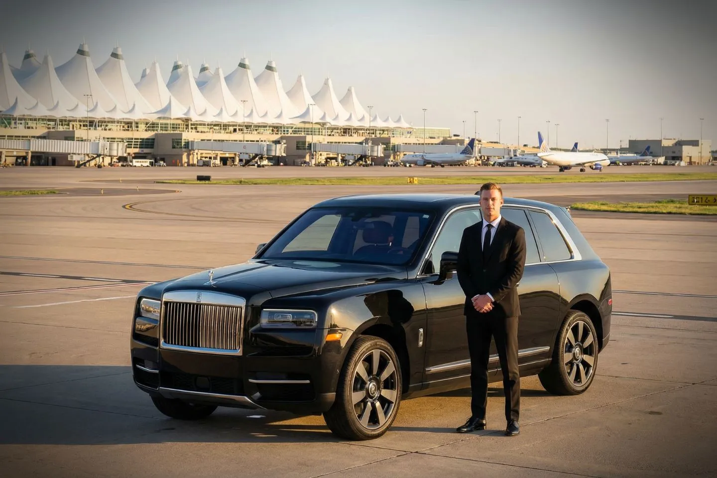 Denver International (DEN) Airport Car Service Mercedes Benz S Class offering DEN airport transportation to Vail Beaver Creek and Aspen Snowmass ski resorts
