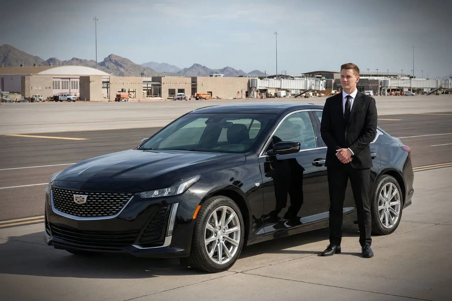 Mesa Gateway (AZA) Airport Car Service Premium SUV ready for AZA airport pickup in East Valley Arizona
