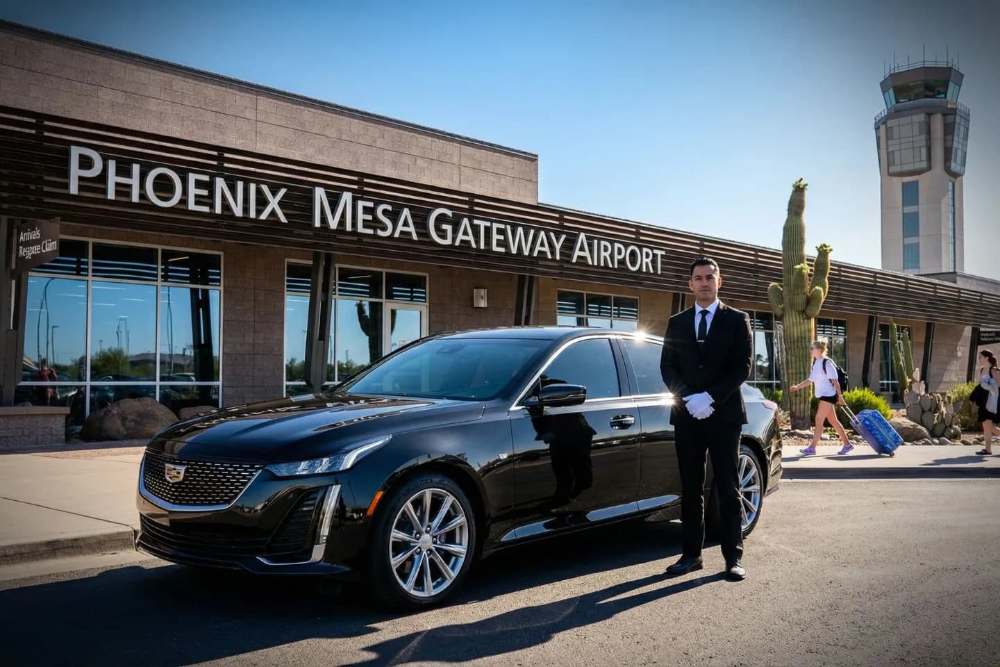 Mesa Gateway (AZA) Airport Car Service Sprinter van for group transfers from Mesa Gateway to Scottsdale resorts
