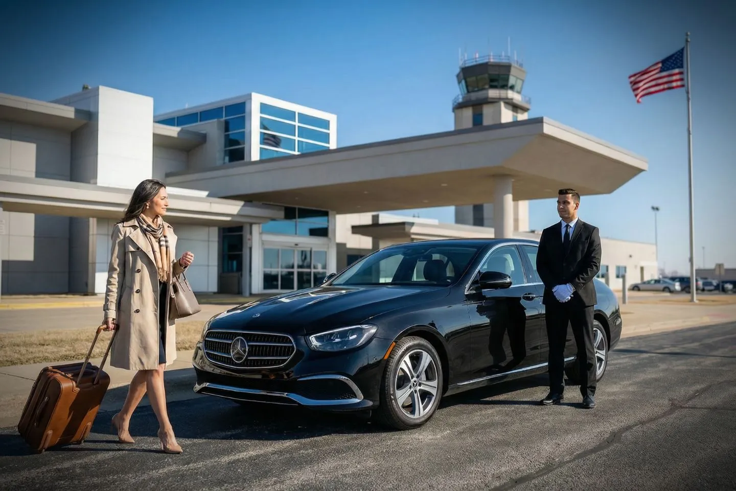 Eastern Iowa (CID) Airport Car Service Premium Cadillac Escalade providing Eastern Iowa CID airport car service to University of Iowa campus and Iowa City