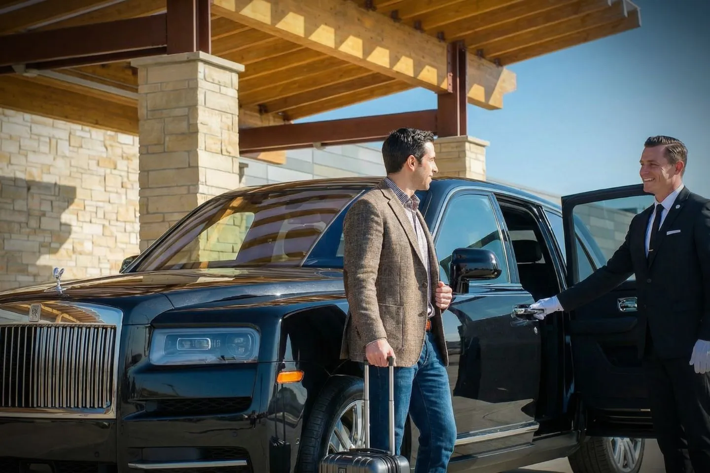 Waterloo Regional (ALO) Airport Car Service Premium Cadillac Escalade providing Waterloo ALO airport car service to John Deere Waterloo Works operations
