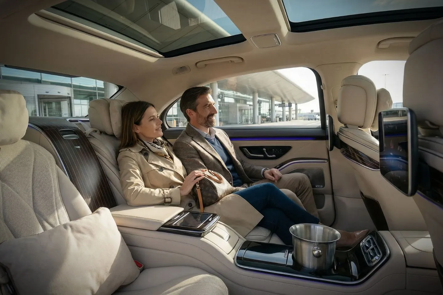 New Century AirCenter (IXD) Airport Car Service Union Limousine fleet vehicle at New Century AirCenter Airport curbside