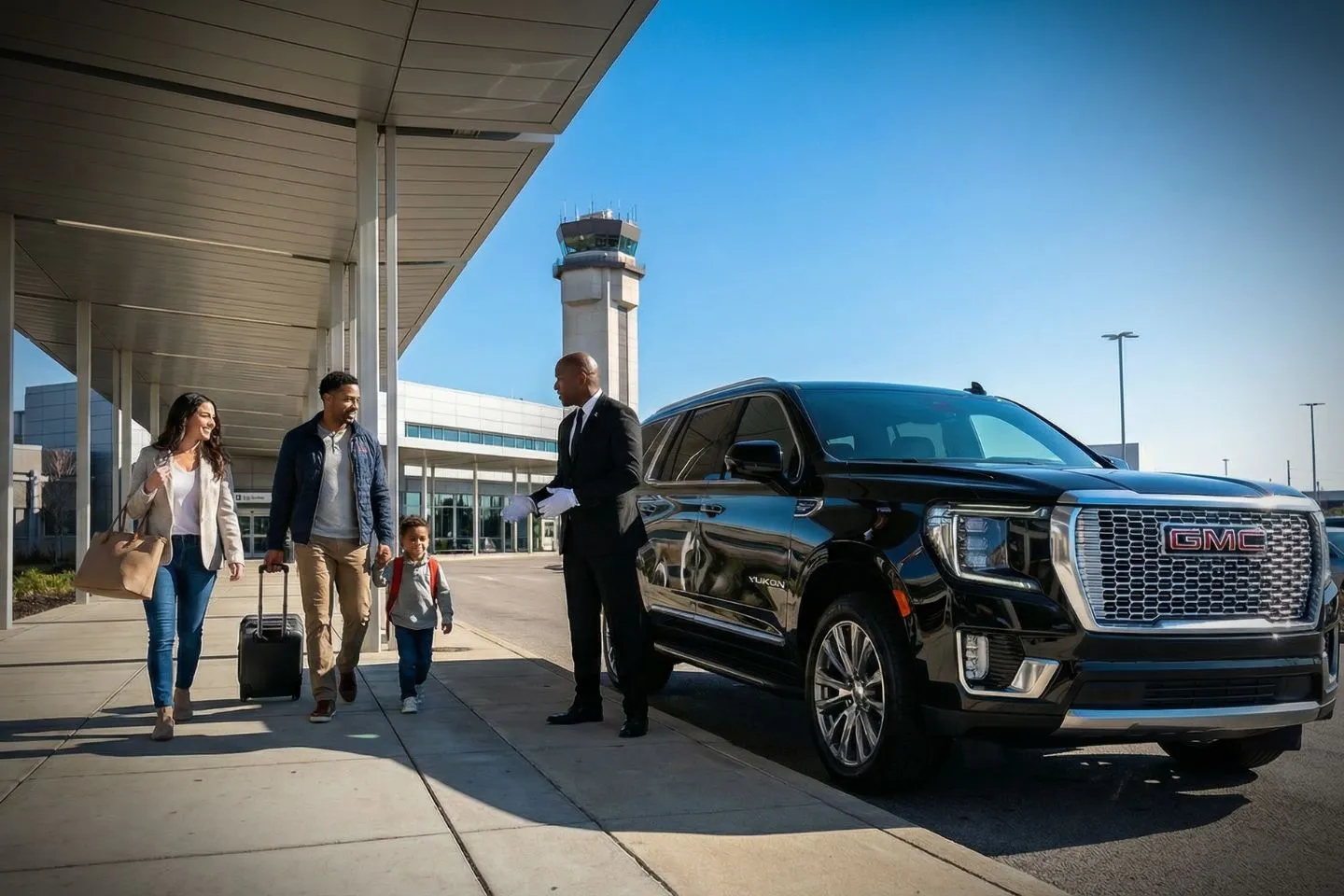 Louisville Muhammad Ali International (SDF) Airport Car Service Premium Cadillac Escalade providing Louisville SDF airport car service to Churchill Downs and the Kentucky Derby