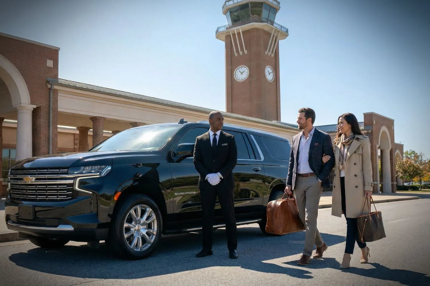 Alexandria International (AEX) Airport Car Service Sprinter van for group transfers from Alexandria Airport to Fort Polk military base