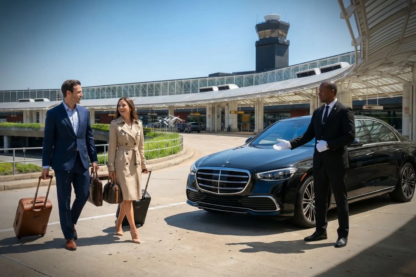 Baltimore International Thurgood Marshall (BWI) Airport Car Service Union Limousine chauffeur greeting Naval Academy parent at BWI Baltimore Washington Thurgood Marshall airport baggage claim