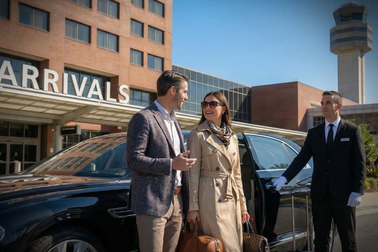 Martin State (MTN) Airport Car Service Union Limousine chauffeur greeting corporate aviation executive at MTN Martin State airport FBO