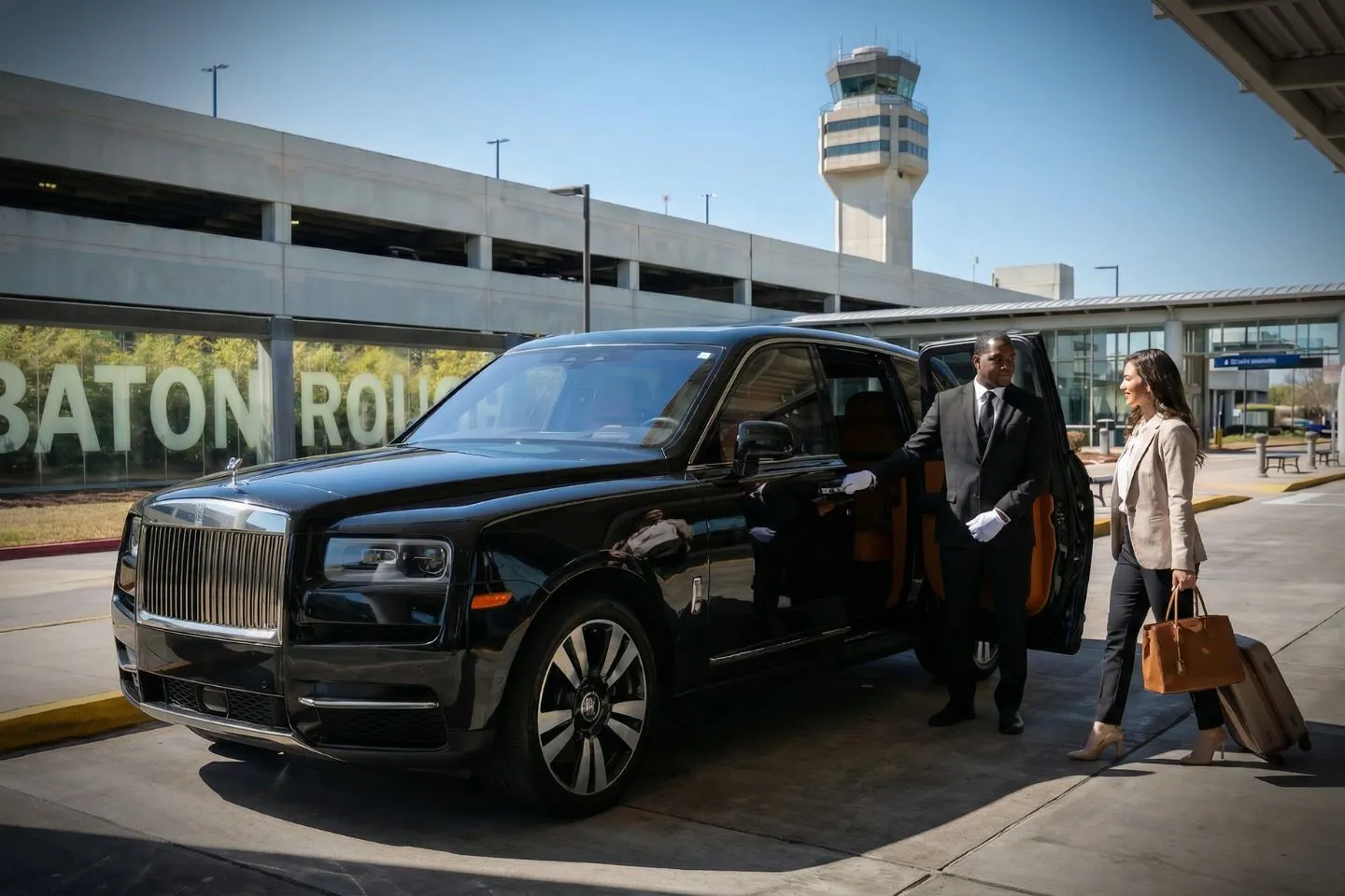 Baton Rouge Metropolitan (BTR) Airport Car Service Sprinter van for group transfers from Baton Rouge Airport to Tiger Stadium