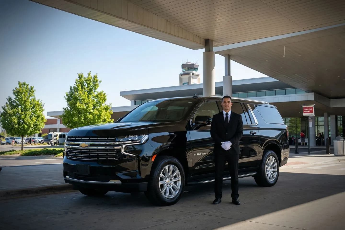 Kalamazoo Battle Creek International (AZO) Airport Car Service Union Limousine chauffeur greeting Stryker executive at AZO Kalamazoo Battle Creek International airport baggage claim