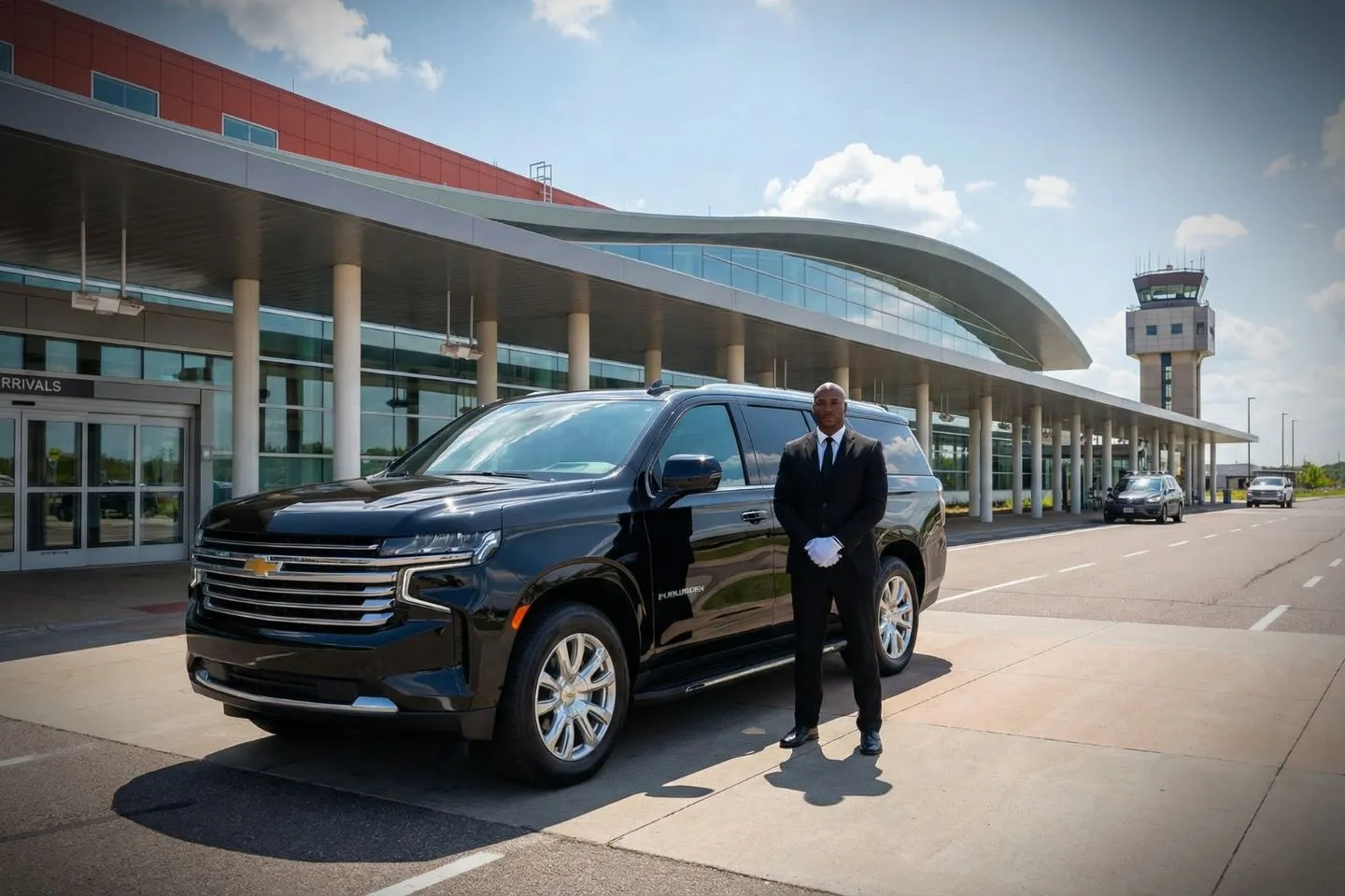 Duluth International (DLH) Airport Car Service Premium SUV ready for DLH airport pickup near Canal Park and Lake Superior