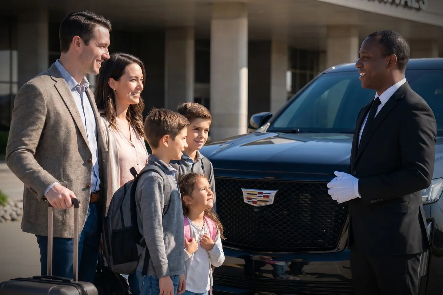 Capital Region International (LAN) Airport Car Service Premium Cadillac Escalade providing Capital Region LAN airport car service to Michigan State Capitol and downtown Lansing