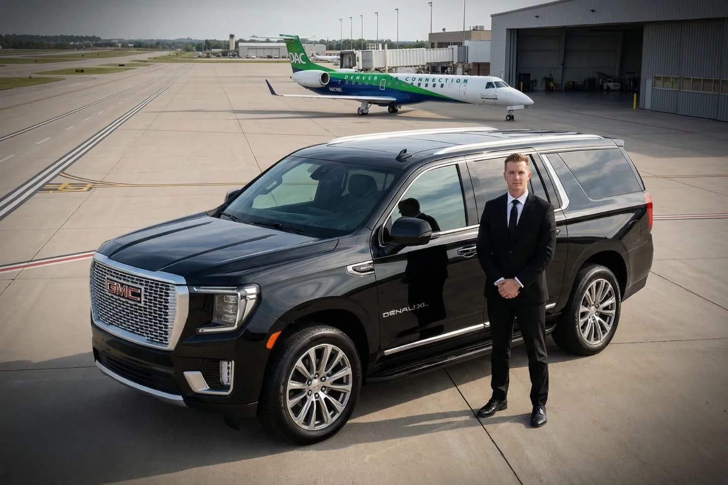 Muskegon County (MKG) Airport Car Service Executive Mercedes Benz Sprinter van for family group transfer from MKG airport to Michigan Adventure amusement park