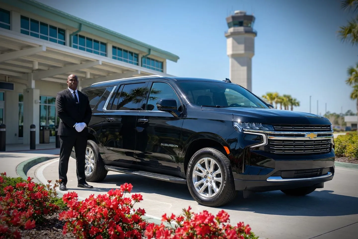 Gulfport-Biloxi International (GPT) Airport Car Service Premium SUV ready for GPT airport pickup near Beau Rivage Resort and Casino