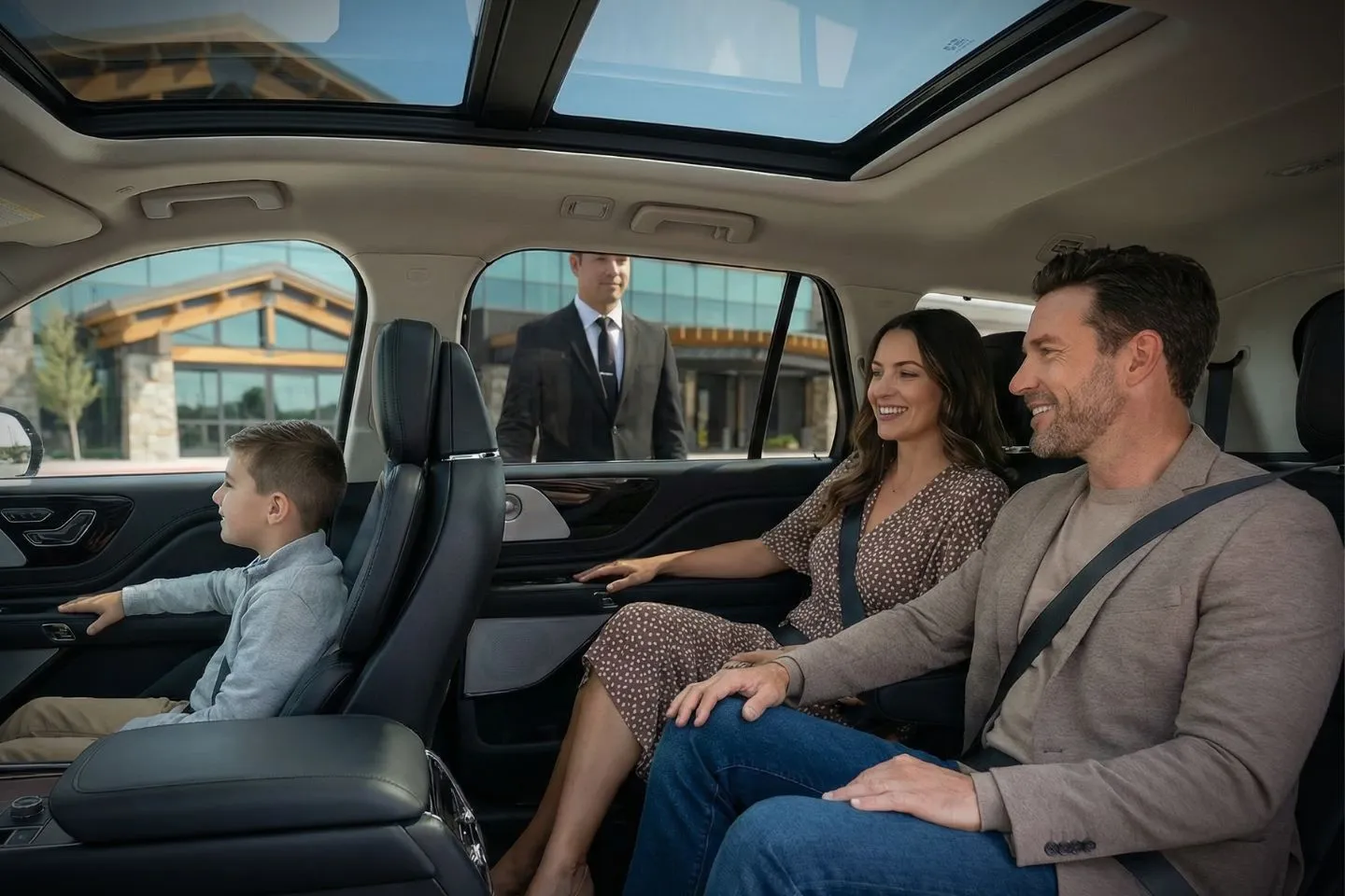 Glacier Park International (FCA) Airport Car Service Mercedes Benz S Class offering FCA airport transportation to Whitefish Mountain Resort and downtown Whitefish