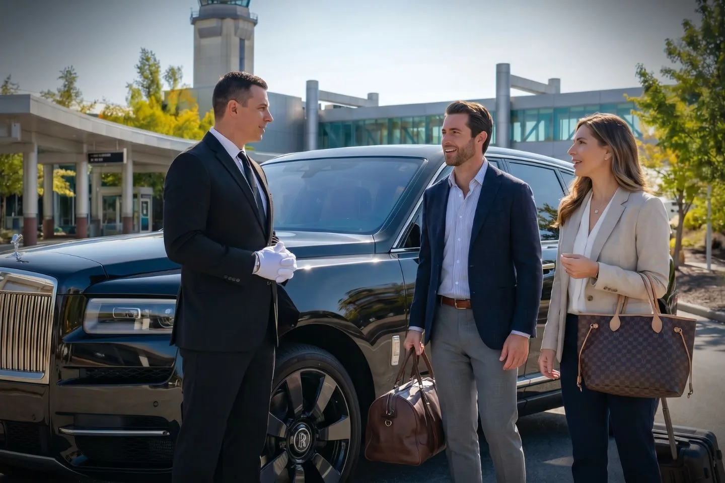 Manchester Boston Regional (MHT) Airport Car Service Premium Cadillac Escalade providing Manchester MHT airport car service to downtown Boston and the Seaport District