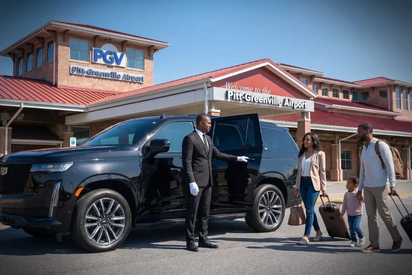 Pitt Greenville (PGV) Airport Car Service Sprinter van for group transfers from Pitt Greenville Airport to Vidant Medical Center