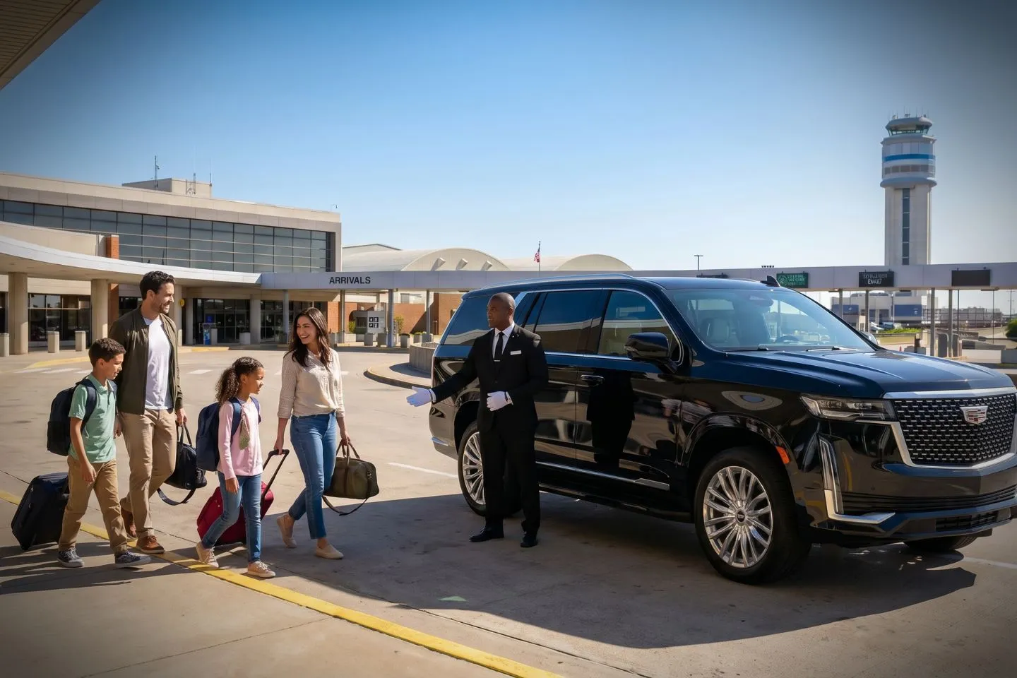 Cleveland Hopkins International (CLE) Airport Car Service Sprinter van for group transfers from Cleveland Hopkins to Cleveland Clinic main campus