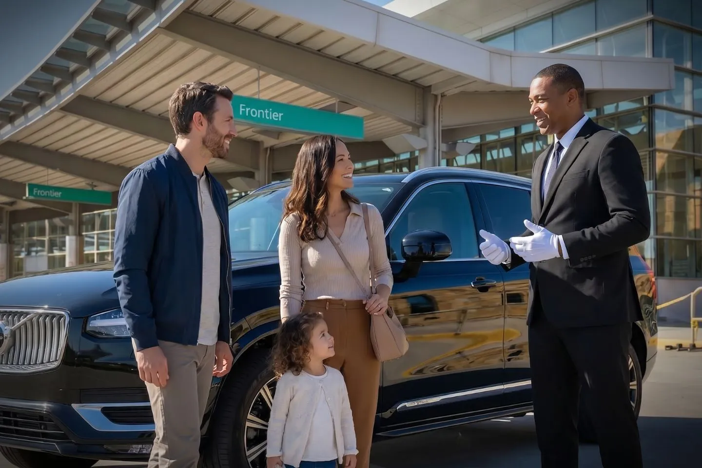 Will Rogers World Airport (OKC) Airport Car Service Union Limousine chauffeur greeting energy industry executive at OKC Will Rogers World airport baggage claim